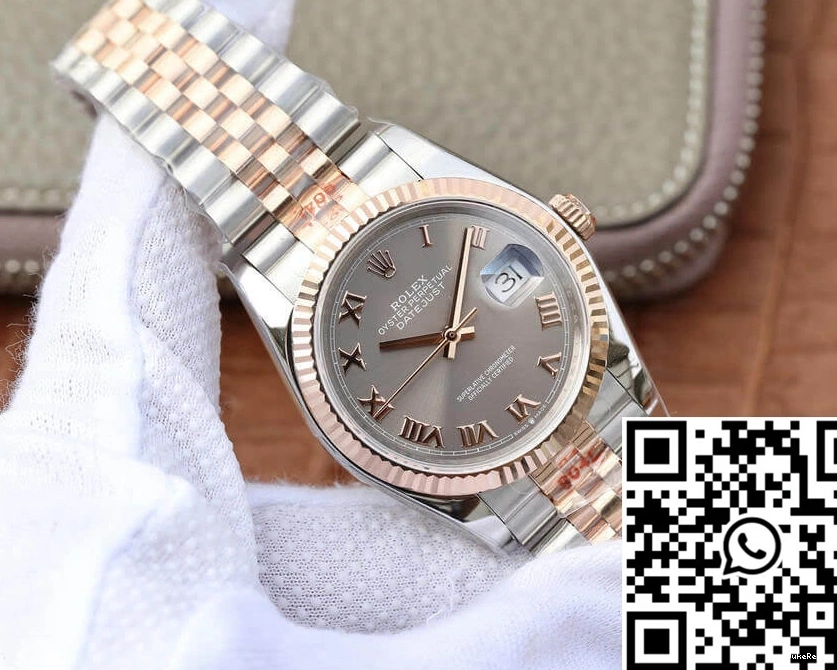 36MM Rose Factory Rolex Silver Dial GM 116231-0087 Gold Datejust 0518